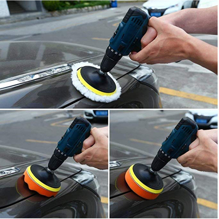 8 bucăți/set disc de lustruit auto-adeziv pentru lustruire cu ceară burete de lână disc de lustruit roți pentru mașină de lustruit burghiu 3/4/5/6/7 inch