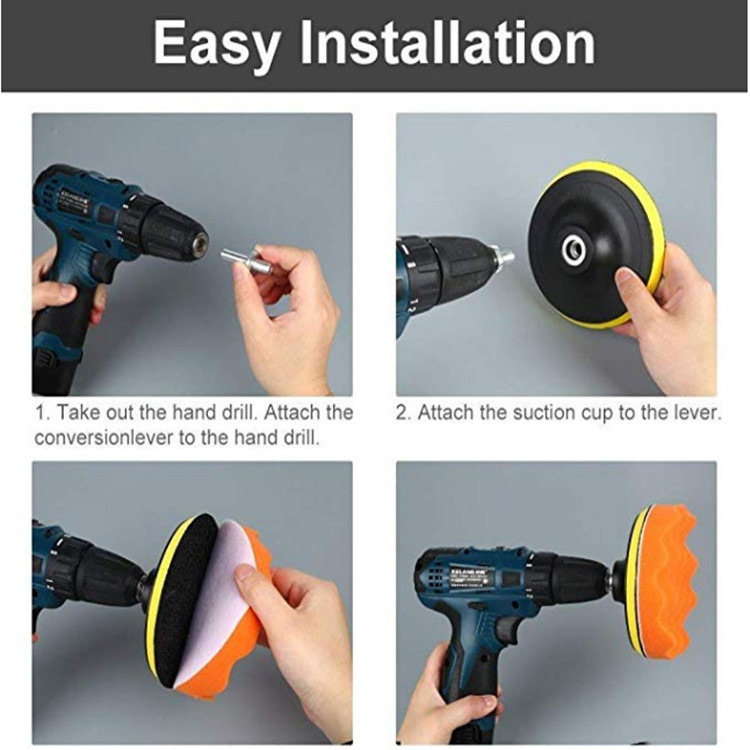 8 bucăți/set disc de lustruit auto-adeziv pentru lustruire cu ceară burete de lână disc de lustruit roți pentru mașină de lustruit burghiu 3/4/5/6/7 inch