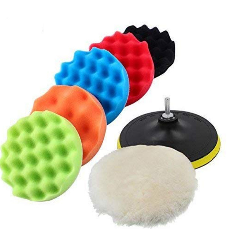 8 bucăți/set disc de lustruit auto-adeziv pentru lustruire cu ceară burete de lână disc de lustruit roți pentru mașină de lustruit burghiu 3/4/5/6/7 inch