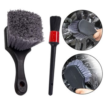 1/2 τεμ. Car Detail Brush Kit Automotive Brush Vehicle Car Cleaning Brush set Βούρτσα λεπτομέρειας αυτοκινήτου για ελαστικό τροχού αυτοκινήτου Εσωτερικό φτερό ζάντας