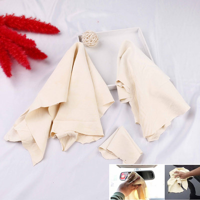 15*15cm 1PC auto dabīgā zamšādas auto tīrīšanas lupatiņa mazgāšanas absorbējošs sausais dvielis