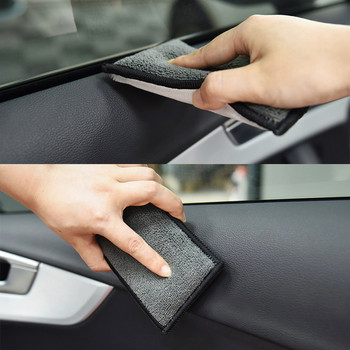 Поларена гъба за почистване на автомобилни детайли за пластмасови кожени детайли на автомобили Микрофибърна кърпа Инструменти за почистване на автомобили 1/2/4 бр.