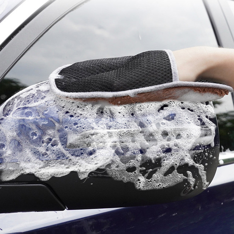 1Pc Random Color Wash Coral Velvet Cleaning Gloves Auto Care Wax Detailing Πετσέτες πλυσίματος Αξεσουάρ πλυντηρίου αυτοκινήτου Χονδρική