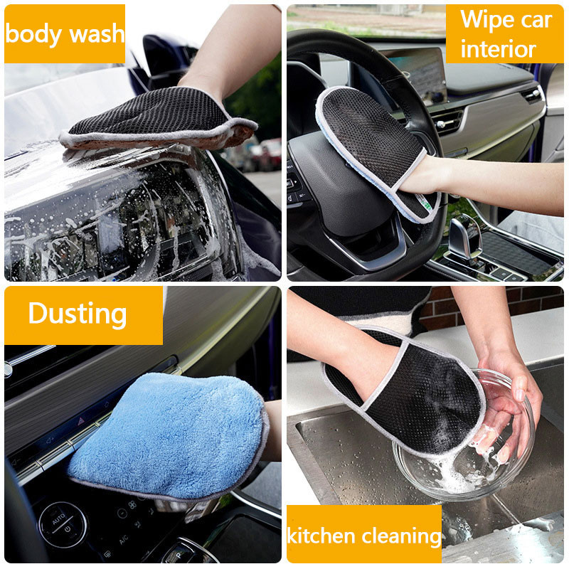 1Pc Random Color Wash Coral Velvet Cleaning Gloves Auto Care Wax Detailing Πετσέτες πλυσίματος Αξεσουάρ πλυντηρίου αυτοκινήτου Χονδρική