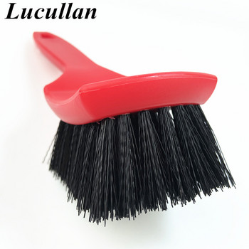 Lucullan Red Tire Brush – Premium Stiff Wheel Cleaning Brush for Auto Detailing & Carpet Tire Car Cleaning Use