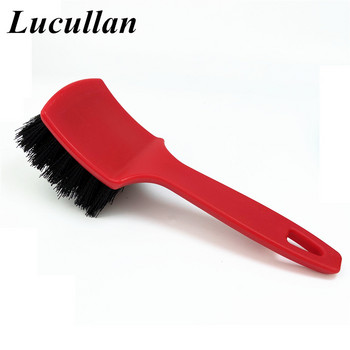 Lucullan Red Tire Brush – Premium Stiff Wheel Cleaning Brush for Auto Detailing & Carpet Tire Car Cleaning Use