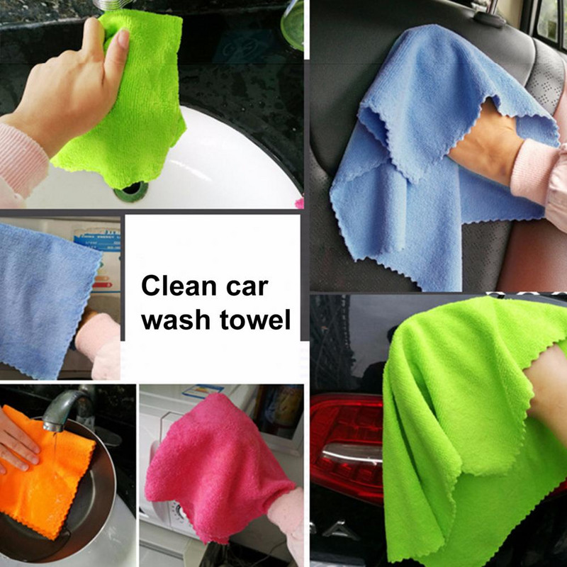 Lavetă de curățare din microfibră, ștergere bună absorbție a apei, culoare solidă, 35 cm, cu detalii de uscare, prosop pentru mașină