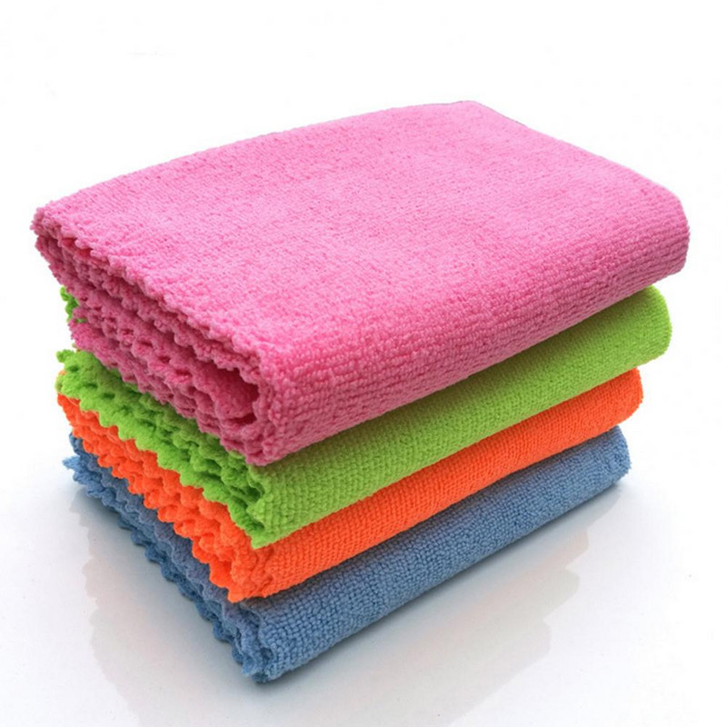 Lavetă de curățare din microfibră, ștergere bună absorbție a apei, culoare solidă, 35 cm, cu detalii de uscare, prosop pentru mașină