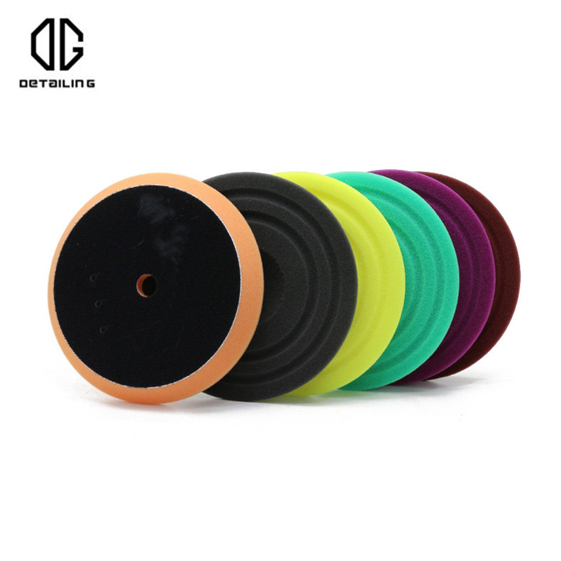 ΛΕΠΤΟΜΕΡΕΙΕΣ Νέας σχεδίασης 5 ιντσών Γυάλισμα και γυάλισμα δίσκου αφρού γυαλίσματος τροχού Σφουγγάρι αποτρίχωσης για την αφαίρεση γρατσουνιών