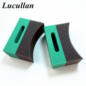 Lucullan Pachet de 4 tampoane cu burete curbat verde din spumă, dublu lat, curbat, aplicator de pansament pentru anvelope.