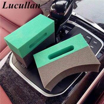 Lucullan 4 пакета Green Curved Foam Sponge Pad Double Wide Curved Foam Sponge апликатор за гуми