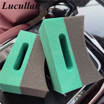 Lucullan 4 пакета Green Curved Foam Sponge Pad Double Wide Curved Foam Sponge апликатор за гуми
