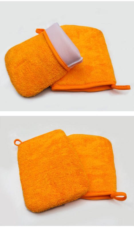 Keermepressimine ja vahatamine Coral Velvet kindad Kahepoolsed Coral Velvet autopuhastuskindad Ripputavad puhastuskindad