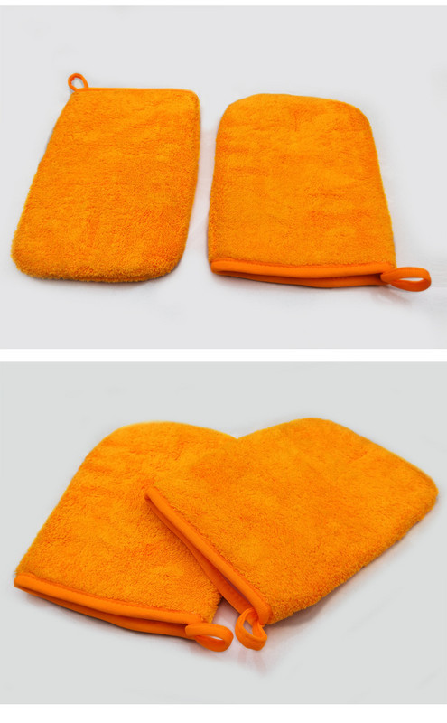 Keermepressimine ja vahatamine Coral Velvet kindad Kahepoolsed Coral Velvet autopuhastuskindad Ripputavad puhastuskindad