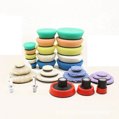 HUTU 32PCS Λεπτομέρειες αυτοκινήτου Γυάλισμα δίσκου τροχού μικρής περιοχής Εργαλείο επισκευής γρατσουνιών 1 ίντσας 2 ιντσών 3 ιντσών Αυτοκόλλητος τροχός σφουγγαριού