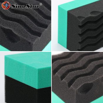 Λεπτομέρειες αυτοκινήτου Sponge Green Wave Durafoam Contoured Large dressing Pack για κερί ελαστικών και επικάλυψη κρυστάλλου