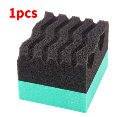 Λεπτομέρειες αυτοκινήτου Sponge Green Wave Durafoam Contoured Large dressing Pack για κερί ελαστικών και επικάλυψη κρυστάλλου