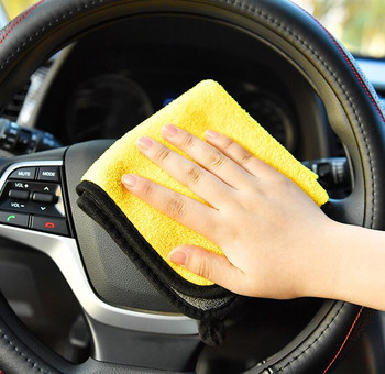 500GSM 30x30/60CM Микрофибърна кърпа за автомивка Почистваща кърпа за сушене на автомобили Подгъваща кърпа за грижа за автомобила Детайлна кърпа за автомивка за Toyota