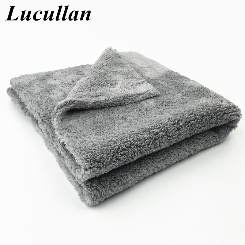Lucullan 40x40cm 500GSM prosop din microfibră super moale, fără margini, pentru îngrijirea mașinii, lustruire, finisaje, cârpe gri deschis