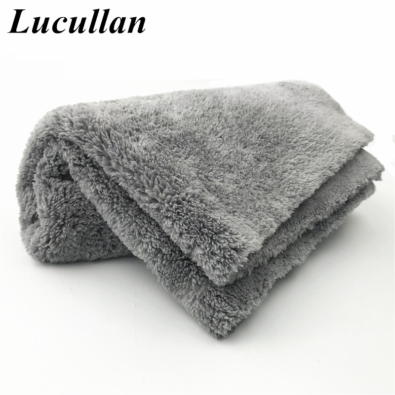 Lucullan 40x40cm 500GSM prosop din microfibră super moale, fără margini, pentru îngrijirea mașinii, lustruire, finisaje, cârpe gri deschis