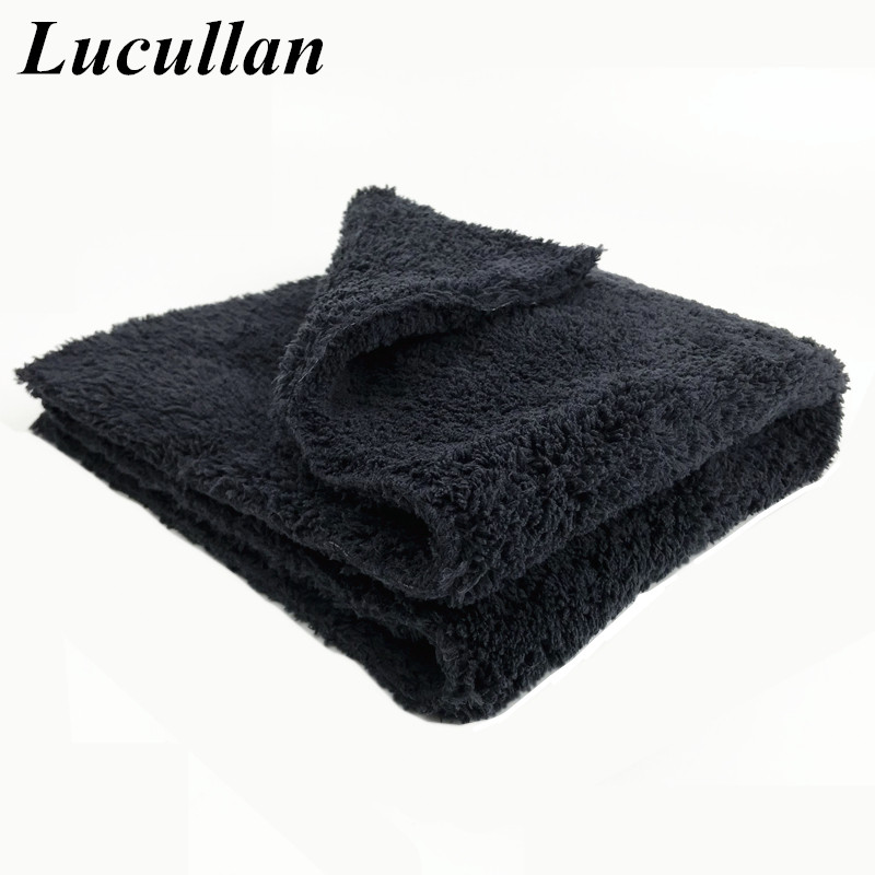 Lucullan Brand Super Glory Prosop din microfibră de pluș fără margini 40x40cm 500GSM cârpe pentru lustruirea finisajelor de lustruire Spălătorie auto