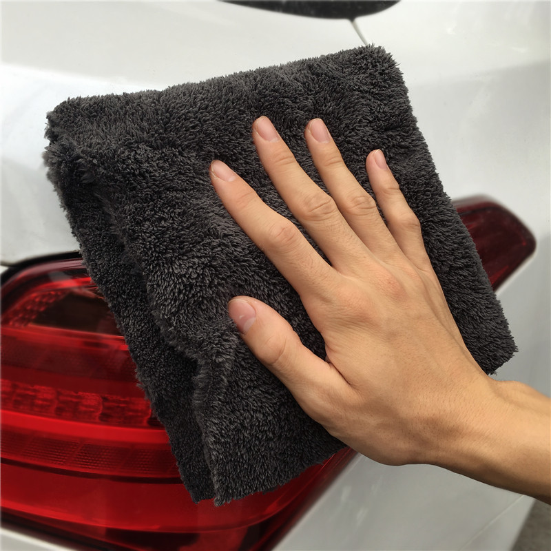 Lucullan Brand Super Glory Prosop din microfibră de pluș fără margini 40x40cm 500GSM cârpe pentru lustruirea finisajelor de lustruire Spălătorie auto