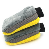 Γάντια πλυσίματος αυτοκινήτου Microfiber Coral fleece Καθαρισμός Εργαλεία πλύσης Χοντρό μαντηλάκι Πανί Auto Care Γάντια καθαρισμού διπλής όψης