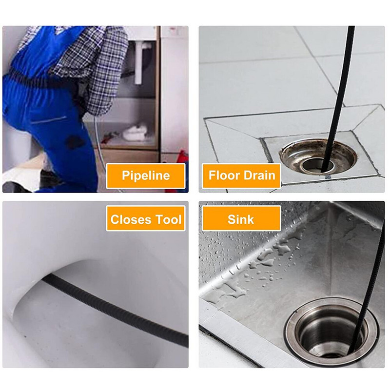 Roostevabast terasest kanalisatsiooni äravoolutoru joa puhastusotsik G 1/4 kõrgsurvepesuri vooliku jaoks