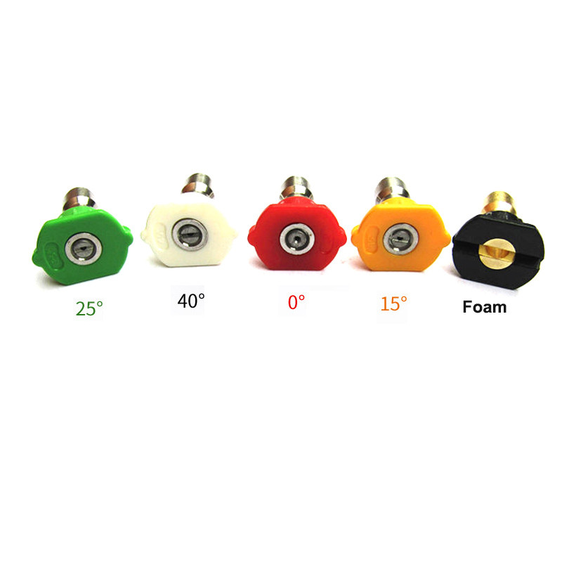 5 tk kõrgsurvepesuri pihusti otsik 1/4-tollise liibuva väliskeermega 0 15 25 40 kraadi veejuga