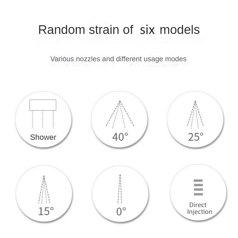 Duză reglabilă 6 în 1 din plastic pentru mașină de spălat fără fir de înaltă presiune de 1/4 inch, piese pentru pistol de apă, duză pentru furtun