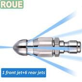 Vandens srovės aukšto slėgio antgalis Išvalykite kanalizaciją ir nuotekas 1/4 colio nerūdijančio plieno slėginė plovimo mašina Greito kištuko išleidimo žarnos antgalio įrankiai