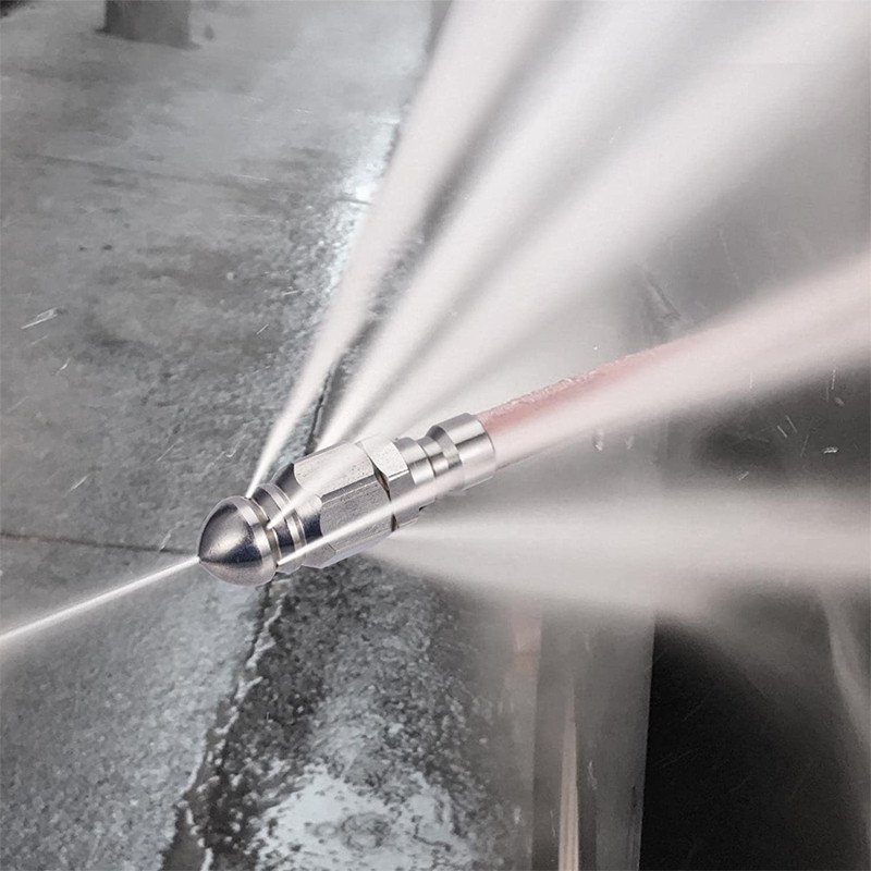 Vandens srovės aukšto slėgio antgalis Išvalykite kanalizaciją ir nuotekas 1/4 colio nerūdijančio plieno slėginė plovimo mašina Greito kištuko išleidimo žarnos antgalio įrankiai