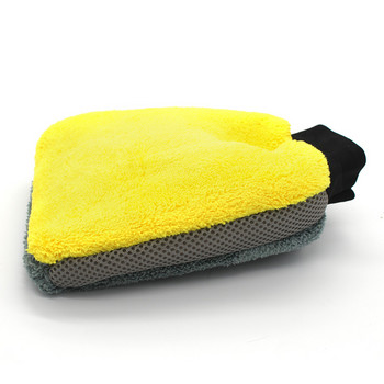Γάντια πλυσίματος αυτοκινήτου Microfiber Coral fleece Καθαρισμός Εργαλεία πλύσης Χοντρό μαντηλάκι Πανί Auto Care Γάντια καθαρισμού διπλής όψης