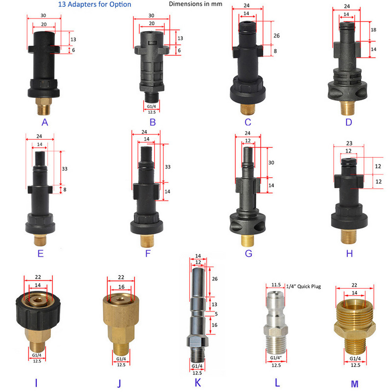 Vahuotsik Snow Foam Lance vahtpudeli pihusti Karcher Bosch Interskol Elitech Nilfisk Huter Stihl survepesuri autopesurile