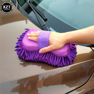 1PC Chenille Microfibră Coral Catifea Spălătorie Auto Burete Bloc Mănușă Mașină Unelte pentru spălătorie Auto Materiale de curățare a mașinii Mănușă de prosop din pânză