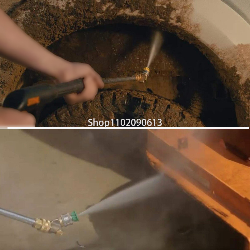 Adaptor reglabil cuplaj rotativ de conectare rapidă de 1/4" cu 5 duze de pulverizare Conexiune din cupru pentru mașină de spălat auto de înaltă presiune