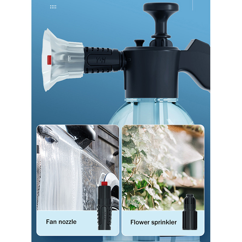 2L rankinis siurblys putų purkštuvas su 2 tipų antgaliais Rankinis pneumatinis putų patrankas Sniego putų automobilių plovimo purškimo butelis automobilio langų valymas