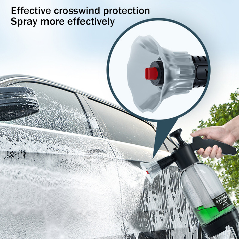 2L rankinis siurblys putų purkštuvas su 2 tipų antgaliais Rankinis pneumatinis putų patrankas Sniego putų automobilių plovimo purškimo butelis automobilio langų valymas