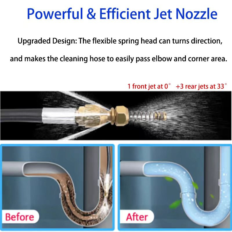 Kanalisatsiooni äravooluvee puhastusvooliku torupuhastuskomplekt koos adapteriga Karcheri K2 K3 K4 K5 K6 K7 Survepesurite otsikuga autopesu vooliku jaoks