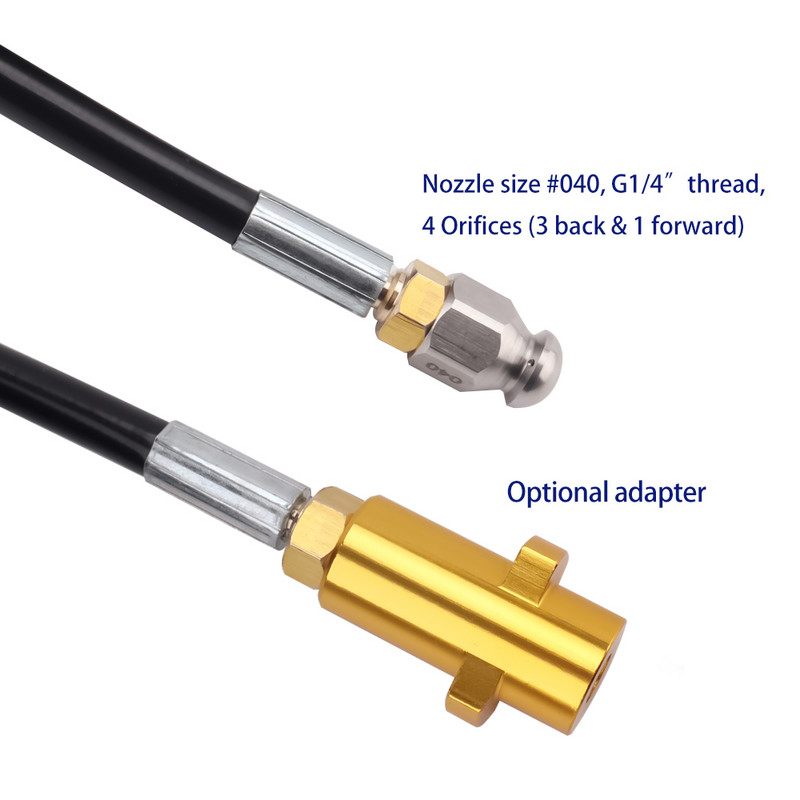 Kanalisatsiooni äravooluvee puhastusvooliku torupuhasti Karcher Interskol Huter Hammer Nilfisk STIHL Bosch Lavor kõrgsurvepesurile