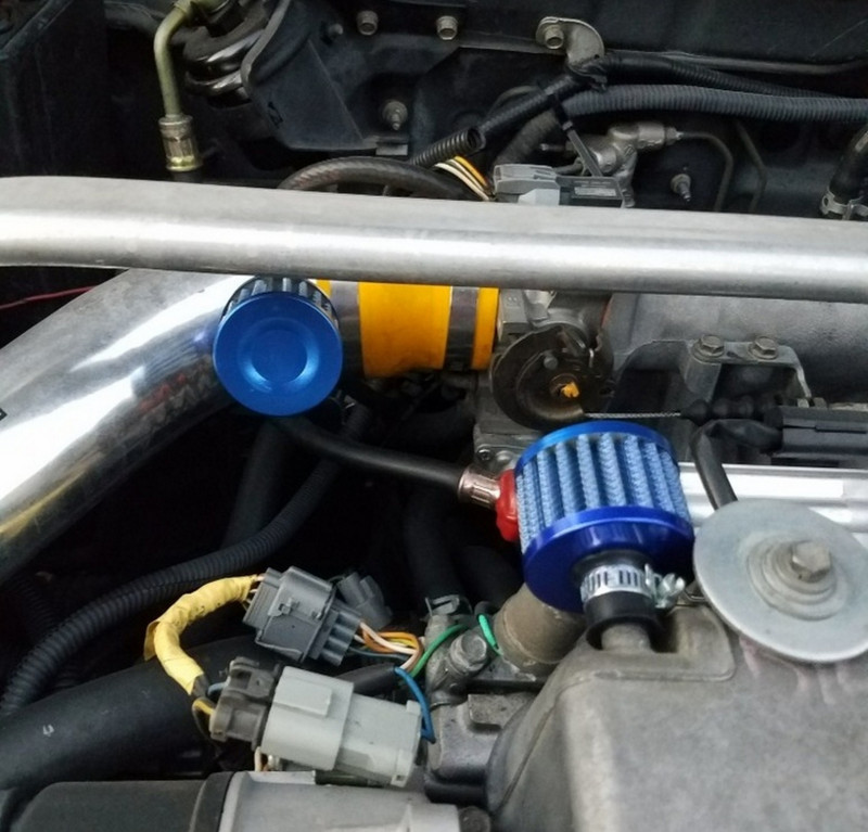 Universal Interface Φίλτρα αέρα αυτοκινήτου 12mm για μοτοσικλέτα κρύου αέρα εισαγωγής υψηλής ροής Κάλυμμα εξαερισμού στροφαλοθαλάμου Μίνι φίλτρα αναπνοής