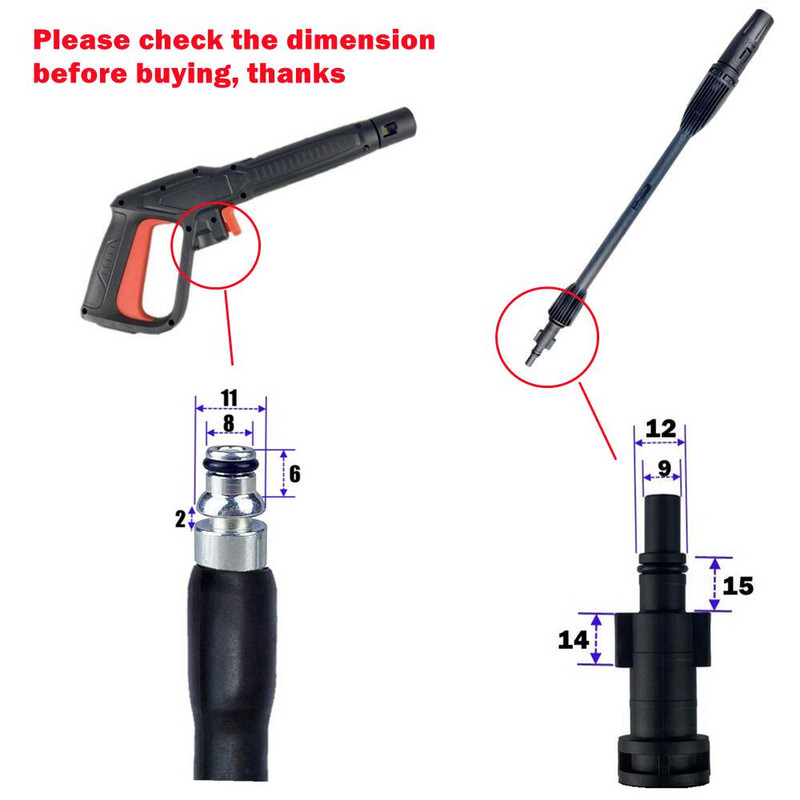 Kõrgsurvepesuri püstoli toru koos Jet Turbo pihustipeaga Bosch AQT Aquatak AR Blue Black Decker Makita jaoks