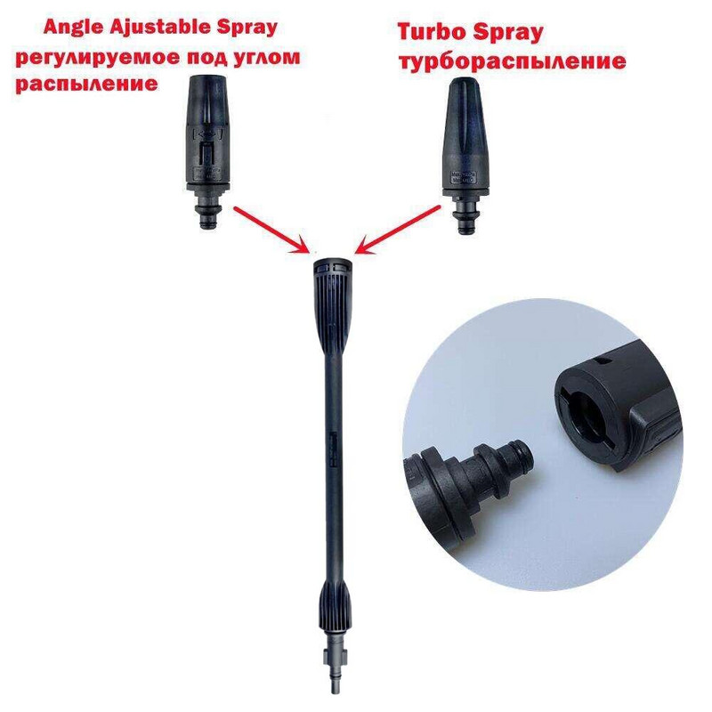 Kõrgsurvepesuri püstoli toru koos Jet Turbo pihustipeaga Bosch AQT Aquatak AR Blue Black Decker Makita jaoks