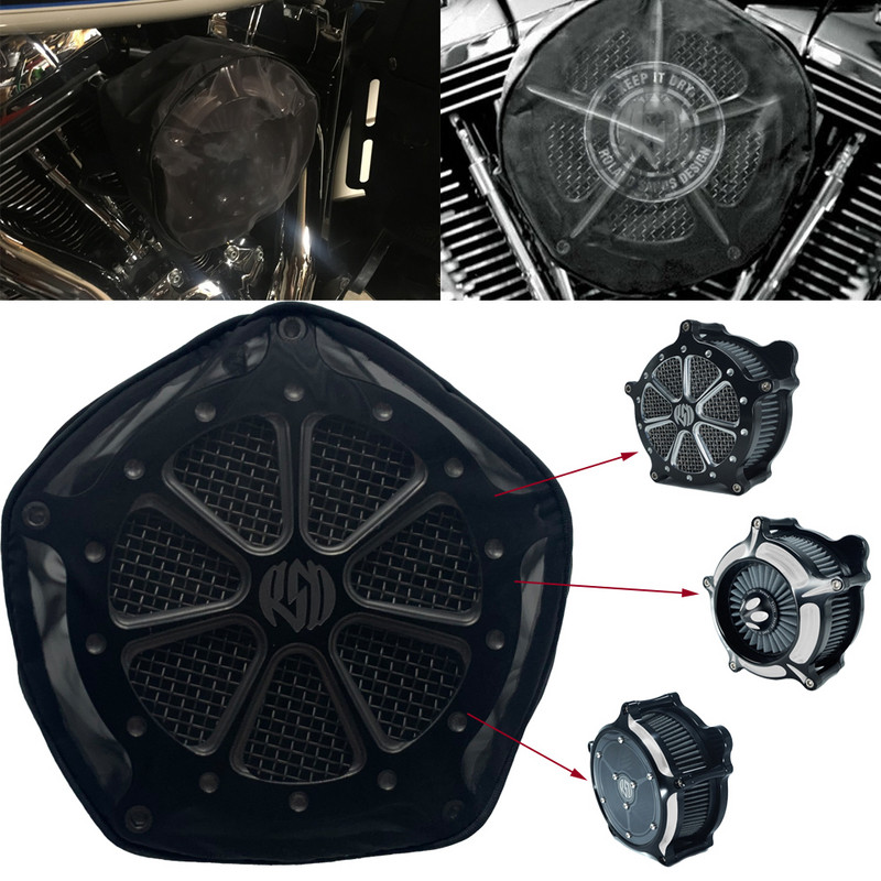RSD juoda vandeniui atspari lietaus kojinė, skirta Harley Touring Sportster 1200 Softail Dyna Road King Electra Glide oro filtro valikliui