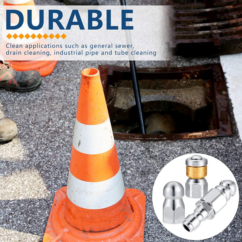 Mlaznica za pranje 1/4 inča Uređaj za visokotlačno pranje od nehrđajućeg čelika Odvodna cijev za čišćenje kanalizacije Sprej za prskanje Quick Plug Alati za mlaznicu za odvodno crijevo