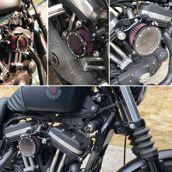 Αξεσουάρ μοτοσικλέτας φίλτρου αέρα υψηλής ροής για Harley Davidson 883 Sportster 1200 Sport CNC Plate φίλτρου συστήματος εισαγωγής αέρα