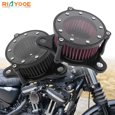 Въздушен филтър с висок поток Мотоциклетни аксесоари за Harley Davidson 883 Sportster 1200 Sport CNC пластина Комплект филтърна система за всмукване на въздух
