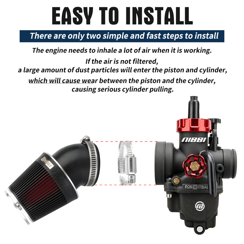 NIBBI Racing φίλτρο αέρα γενικής χρήσης 42mm/48mm Dirt Bike Filters Air Motocross Cleaner Carburetor for Pit Bike Scooter