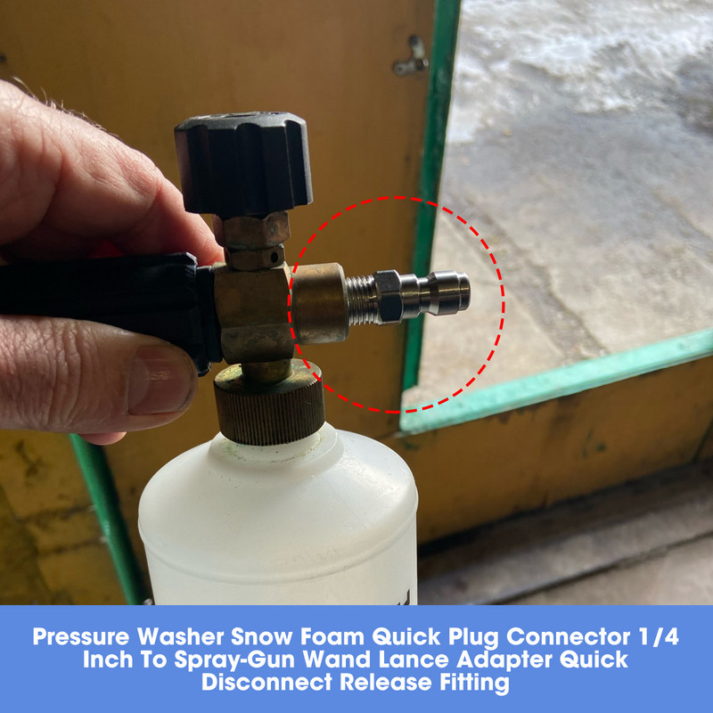 Mașină de spălat cu presiune Conector cu priză rapidă din spumă de zăpadă 1/4 inch la pistolul de pulverizare Adaptor lancea baghetă Racord de deconectare rapidă