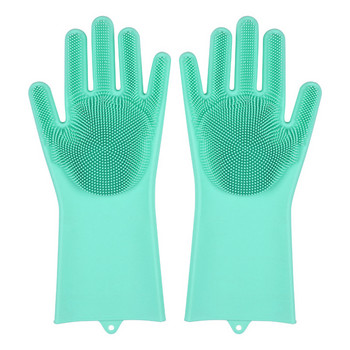 Ръкавици за почистване на автомобили Силиконови гумени гъбени ръкавици Домакински скрубер Инструменти за почистване на кухня